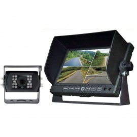 Zhiren de Voiture Système de caméra de recul 17,8 cm Moniteur Intégré DVR  Enregistreur avec Quatre Split Screen Système de caméra de recul kit 2X  Caméra de recul + 1 x Caméra