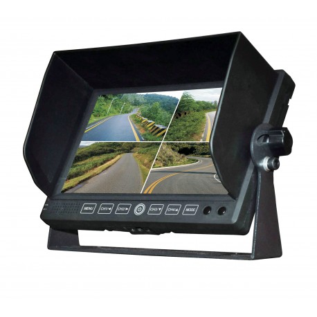 Moniteur 7'' QUAD 4 entrées caméras